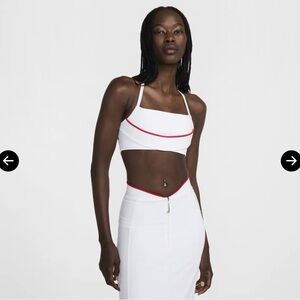 Jacquemus White Crop Top with Red Trim XL